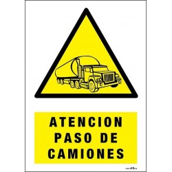Atención paso de camiones