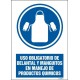Uso obligatorio de delantal y manguitos en manejo de productos químicos