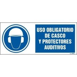 Uso obligatorio de casco y protectores auditívos