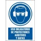 Uso obligatorio de protectores auditivos y gafas