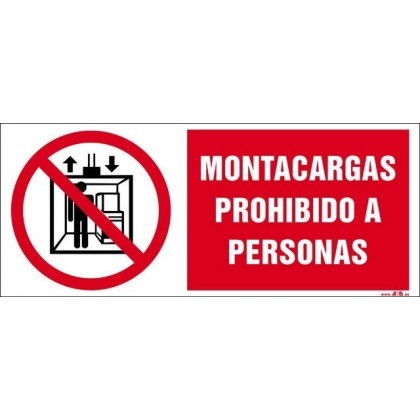 Montacargas prohibido a personas