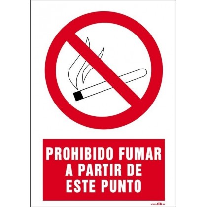 PROHIBIDO FUMAR A PARTIR DE ESTE PUNTO