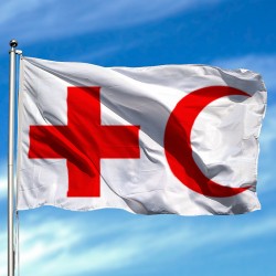Bandera Cruz Roja - Media luna