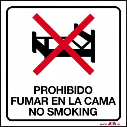 PROHIBIDO FUMAR EN LA CAMA