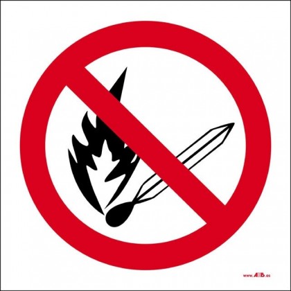 Prohibido fumar y encender fuego